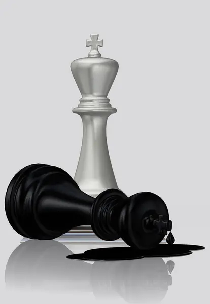 Mystiska Mord Black Chess King Den Vite Kungen Bakgrund Unik — Stockfoto
