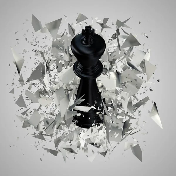 Beyaz Cam Parçalardaki Siyah Satranç Kralı, Eşsiz Soyut Tasarım, Lüks Arkaplan