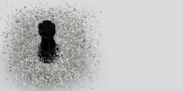 Luxe Achtergrond Met Zwart Schaakspel Wit Glas Fragmenten Uniek Abstract — Stockfoto