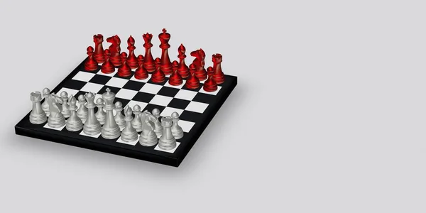 Πολυτελές Λευκό Φόντο Σκακιέρα Λευκά Και Κόκκινα Κομμάτια Μοναδικό Αφηρημένο — Φωτογραφία Αρχείου