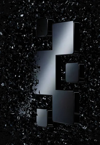 Bakgrund Med Svarta Former Glas Fragment Bakgrund Lyx Unik Design — Stockfoto