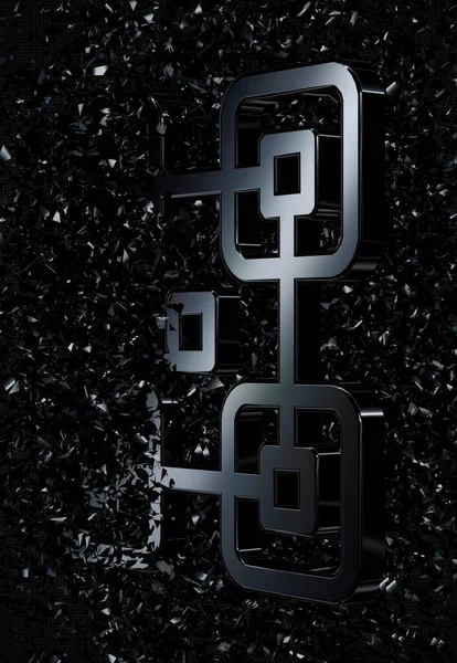 Sfondo Con Forme Geometriche Nere Frammenti Vetro Lusso Design Unico — Foto Stock