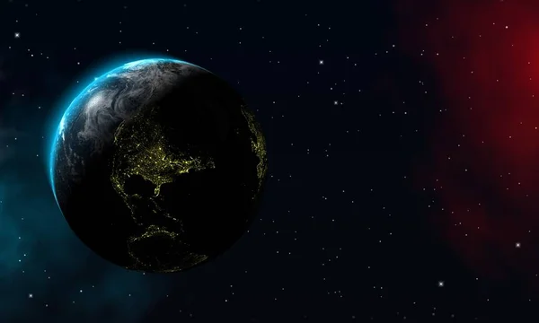 Terra Con Una Panoramica Dell Universo Galassie Nuvolose Design Astratto — Foto Stock