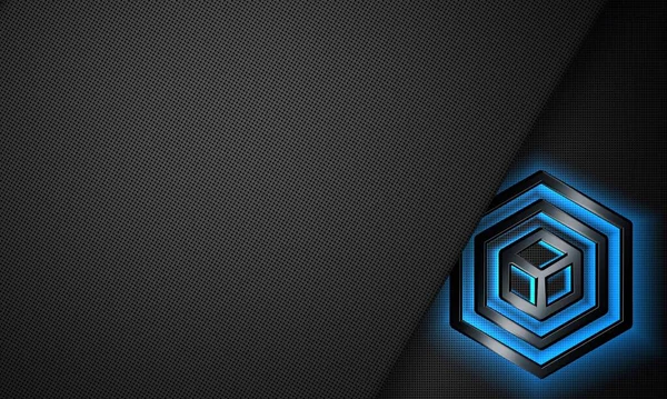 Hintergrund Mit Formen Geometrischen Figuren Tapeten Abstraktem Design Blauem Neonlicht — Stockfoto