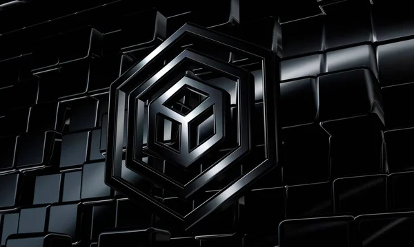 Фон Осколками Геометрические Фигуры Абстрактный Дизайн Обои Черные Кубы — стоковое фото
