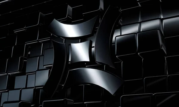Фон Фигурами Черные Кубы Геометрические Фигуры Абстрактный Дизайн Обои — стоковое фото