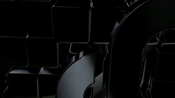 Černé Intro Pozadí Efektem Reflexe Tvary Geometrické Figurky Luxusní Styl — Stock video