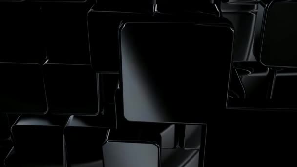 Czarne Tło Efektem Odbicia Luksusowy Styl Renderowanie Figury Geometryczne Kształty — Wideo stockowe