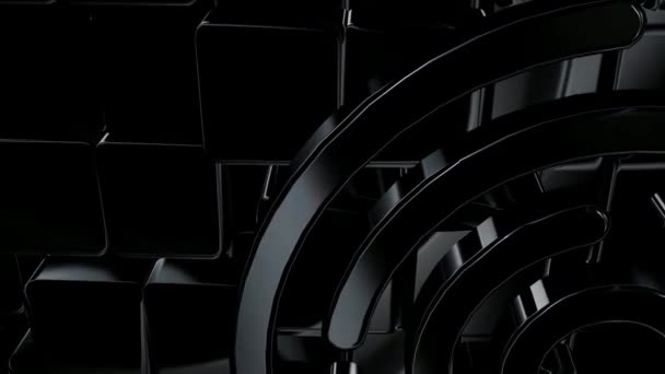 Black Intro Background Reflection Effect Render Geometrické Figurky Tvary Luxusní — Stock video