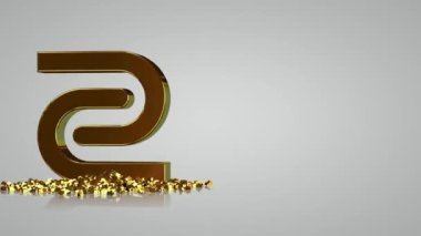 Altın Şekilli Beyaz Arkaplan, Parçacıklar, 3D Render, Geometrik Figürler, Eşsiz Tasarım