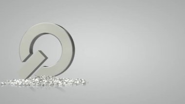 Gümüş Şekilli Beyaz Arkaplan, Geometrik Figürler, Parçacıklar, 3D Render, Eşsiz Tasarım