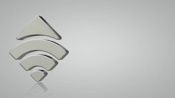 シルバーシェイプ付きホワイトバックグラウンド 3Dレンダリング ミラーリフレクション ユニークなデザイン 幾何学図 — ストック動画