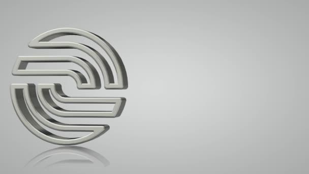 シルバーシェイプ付きホワイトバックグラウンド 3Dレンダー ユニークなデザイン ミラー反射 幾何学図 — ストック動画