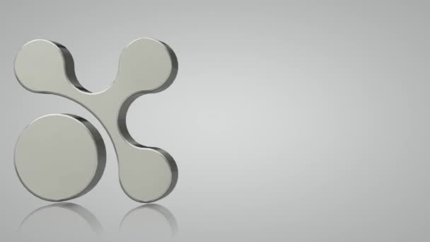 シルバーシェイプ付きホワイトバックグラウンド 3Dレンダー 幾何学図 ミラーリフレクション ユニークなデザイン — ストック動画
