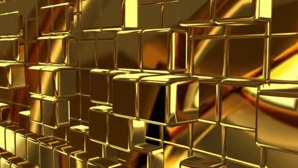 Розкішні Фони Золотими Кубиками — стокове відео