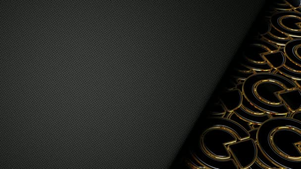 Фон Золотими Чорними Формами Відображенням Унікальним Дизайном Фігурами Рендером — стокове відео