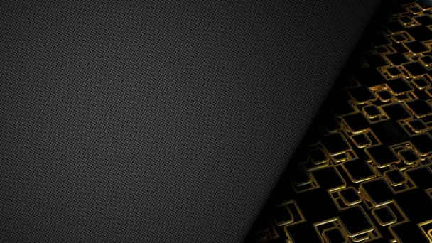 Фон Золотими Чорними Формами Відображенням Унікальним Дизайном Рендером Малюнками — стокове відео