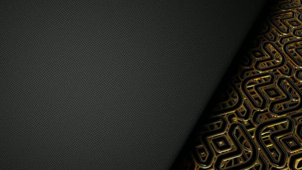 背景与黄金和黑色的形状 3D渲染 独特的设计 — 图库视频影像