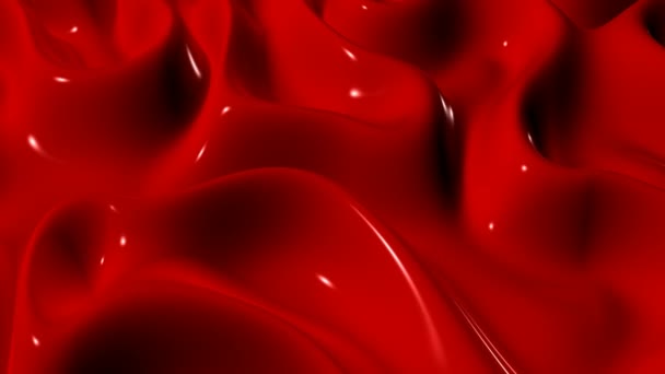 红色等离子体波 3D渲染 独特的设计 — 图库视频影像