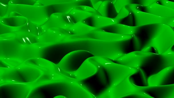 Lime Plasma Waves Background Unique Design Reflection Luxury Render — 图库视频影像