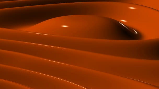 Oranje Plasmagolven Achtergrond Luxe Render Reflectie Uniek Design — Stockvideo