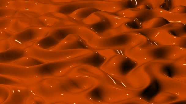 Orange Plasma Waves Bakgrund Unik Design Render Lyx Reflektion — Stockvideo
