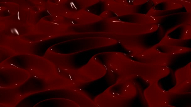 Dark Cherry Plasma Waves Bakgrund Reflektion Unik Design Render Lyx — Stockvideo