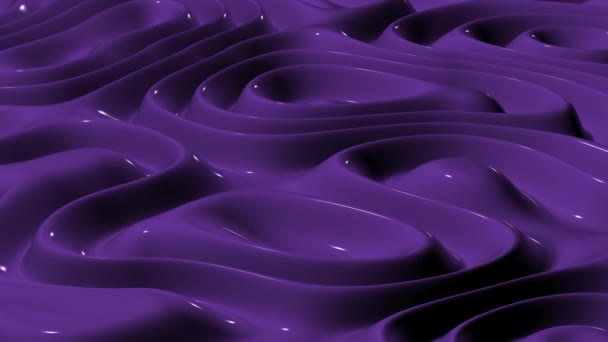 Purple Plasma Waves Achtergrond Reflectie Luxe Render Uniek Design — Stockvideo