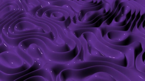 Ondas Plasma Púrpura Fondo Diseño Único Lujo Renderizado Reflexión — Vídeos de Stock