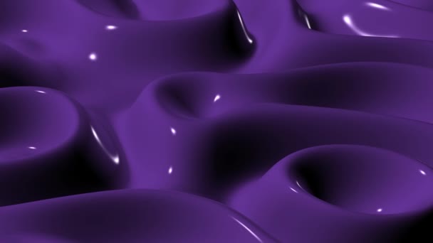紫色等离子体波 独特的设计 3D渲染 — 图库视频影像
