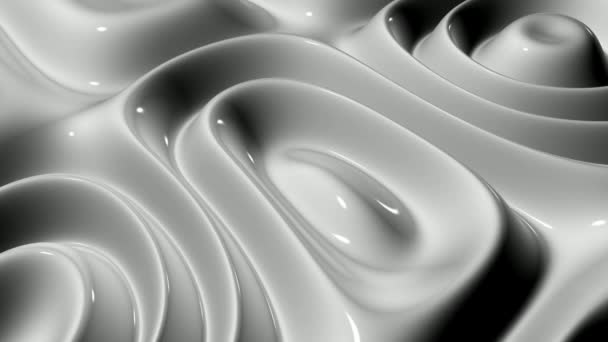 White Plasma Waves Background Render Luxury Reflection Unique Design — Stok Video