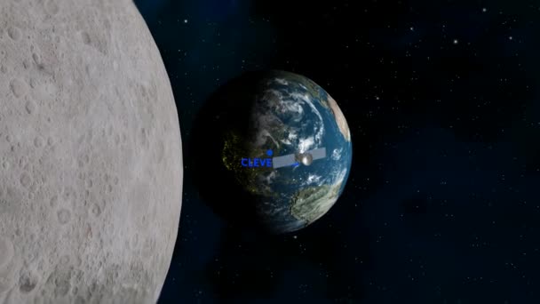 通过月球 3D渲染进入克里夫兰 — 图库视频影像