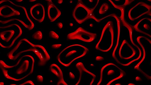 赤いプラズマライン 暗い背景 ユニークなデザイン ラグジュアリー 3Dレンダリング リフレクション — ストック動画