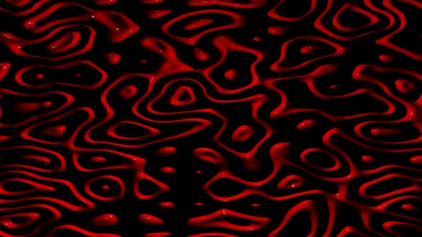 赤いプラズマライン 暗い背景 ユニークなデザイン 3Dレンダー — ストック動画