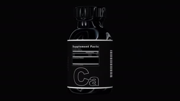 Bouteille Noire Exclusive Capsules Calcium Pilules Canal Alpha Boucle Expéditeur — Video