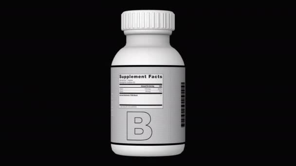 Bouteille Blanche Exclusive Capsules Vitamine Pilules Canal Alpha Boucle Expéditeur — Video