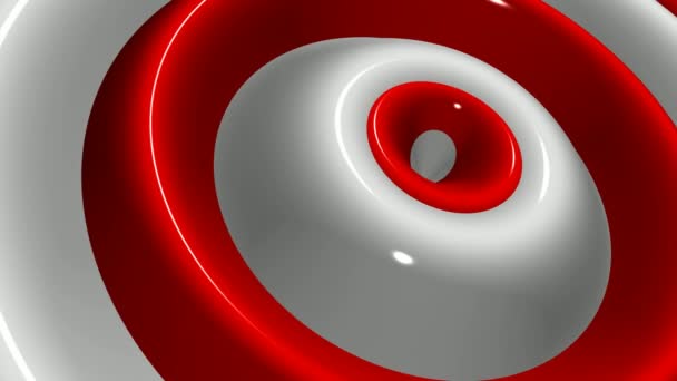 Fundo Exclusivo Com Ondas Circulares Tinta Vermelha Branca Design Exclusivo — Vídeo de Stock
