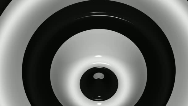 Fundo Exclusivo Com Ondas Circulares Tinta Preta Branca Renderização Design — Vídeo de Stock