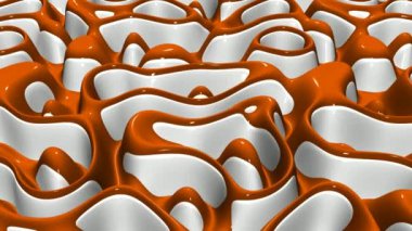 Arkaplanda Turuncu ve Beyaz Boyalı Dalgalar, Özel, 3B Renk