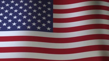 Birleşik Devletler 'in Dalgalanan Bayrağı, 3D Render