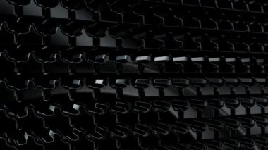 Lüks Arkaplan - Siyah Figürler Duvarı, Yansıma, Eşsiz Tasarım, Özel Tasarım