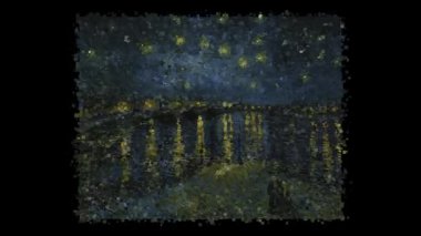 Vincent Van Gogh 'un canlı tablosu - Yıldızlı Gece Rhone, Alfa Kanalı, Özel
