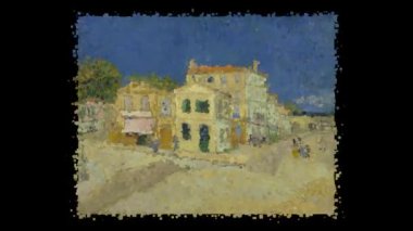 Vincent Van Gogh 'un yaşayan tablosu - Sarı Ev, Alfa Kanalı, Özel