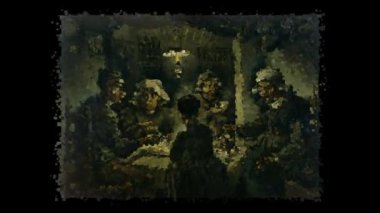 Vincent Van Gogh 'un canlı tablosu - Patates Yiyiciler, Alfa Kanalı, Özel