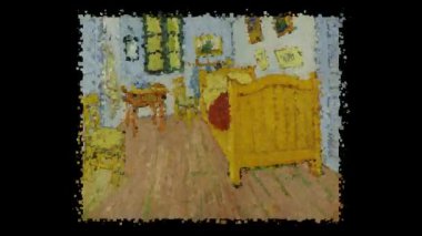 Vincent Van Gogh 'un canlı tablosu - Arles' deki yatak odası, Alfa Kanalı, Özel
