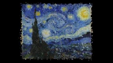 Vincent Van Gogh 'un yaşayan tablosu - Yıldızlı Gece, Alfa Kanalı, Özel