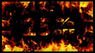 Ateş ve İndirimli Şeffaf Sıcak Animasyon -% 25 indirimli, Alfa Kanalı, Özel