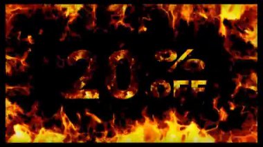 Ateş ve İndirimli Şeffaf Sıcak Animasyon -% 20 indirimli, Alfa Kanalı, Özel