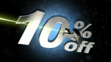 Kartal ve satış mesajı içeren animasyon -% 10 indirimli, özel