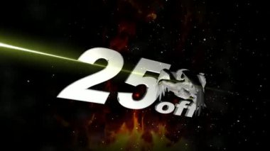 Kartal ve satış mesajlı sıcak animasyon -% 25 indirimli, özel